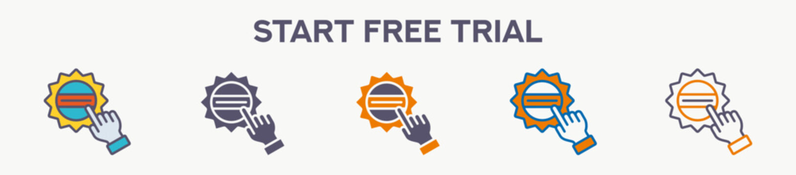 Start Free Trial Icon Pack For Graphic Design - Multi Styles