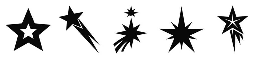 Obraz premium High quality bethlehem star silhouette vector icon set. christmas isolated icons on white background Vector illustration.
