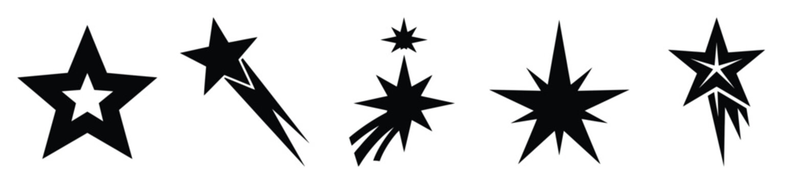 High quality bethlehem star  silhouette vector icon set. christmas isolated icons on white background Vector illustration.
