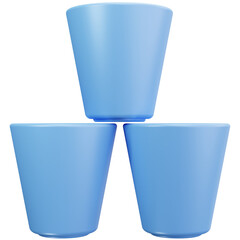 Plastic Stackable Cup Set 3D Illustrations