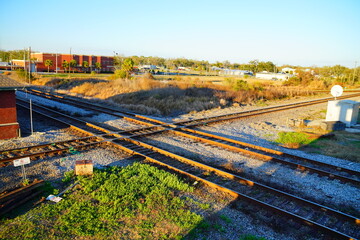 Naklejka premium Plant City, Florida, USA: 03 20 2026: Landscape of plant city downtown and historic train station, Florida