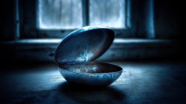 Tarnished Silver Locket Open Revealing Empty Interior