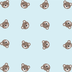 Fototapeta premium seamless pattern with teddy bears on baby blue background.