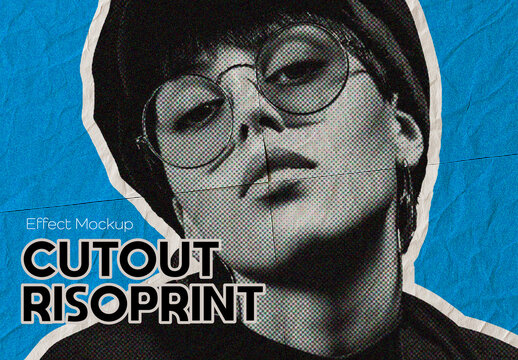 Cutout Risoprint Effect Mockup