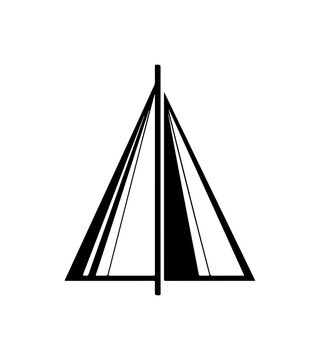Modern Minimalist Sailboat Vector Illustration