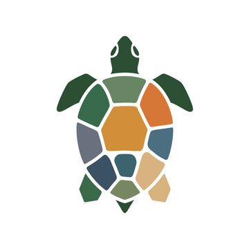 Colorful Turtle Shell Illustration.