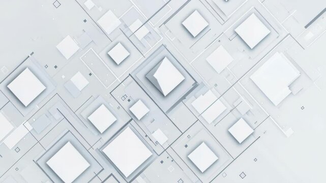 Digital Grid of Modernity: A complex network of interconnected squares and lines forms a modern digital grid, illustrating the intricate web of contemporary technology and communication.