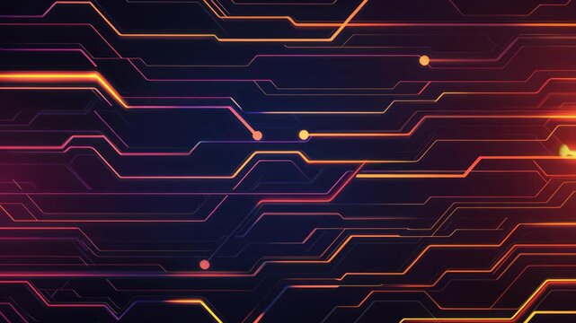 Tech Pathways: a mesmerizing visual display showcasing a complex network of illuminated lines, symbolizing connectivity and the intricate pathways of technology.