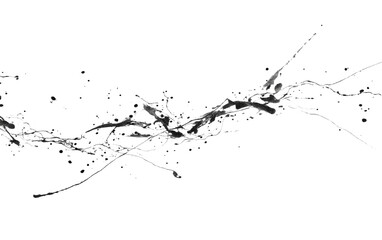 Fototapeta premium Elegant ink brush splatter line with dynamic energy for creative abstract composition Isolated on transparent background PNG
