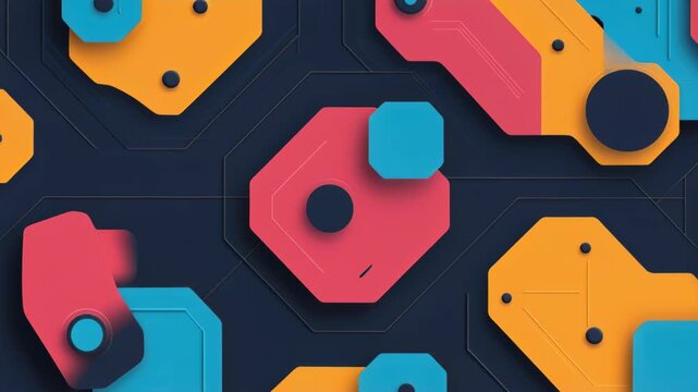 Digital Circuit Abstraction: A vivid, modern depiction of digital circuits, the image captures a complex, interconnected system through abstract shapes and bright colors.