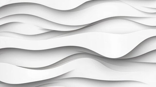 Elegant White Wavy Texture: An artistic and sleek composition of layered white wave patterns, generating a sense of movement, depth, and modernity.