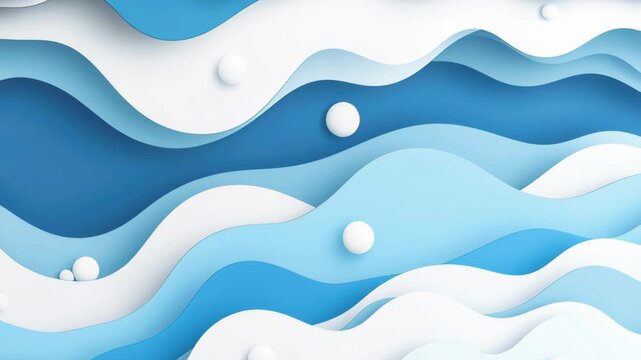 Oceanic Artistry: An abstract composition of layered, undulating forms in varying shades of blue, reminiscent of the ocean's depths, offers a sense of tranquility.