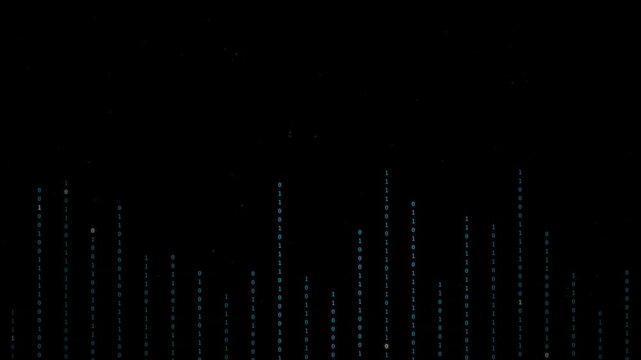 Animated sound graph of dynamic music visualization with glowing lines and vibrant data points in motion video style