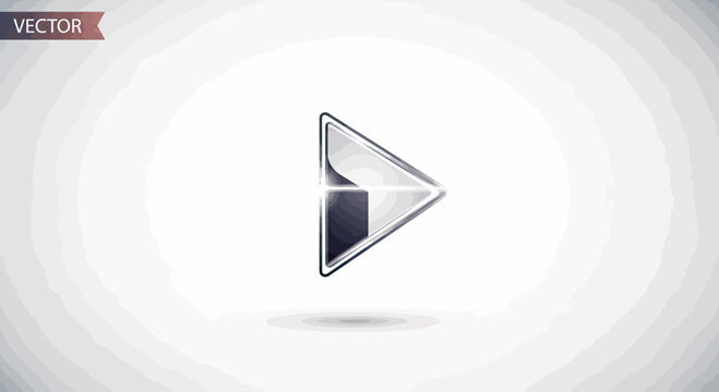 Abstract metallic triangle emblem on subtle radial background