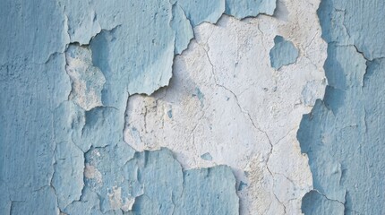 Obraz premium Close-up view of peeling paint on a weathered wall, showing texture and decay.