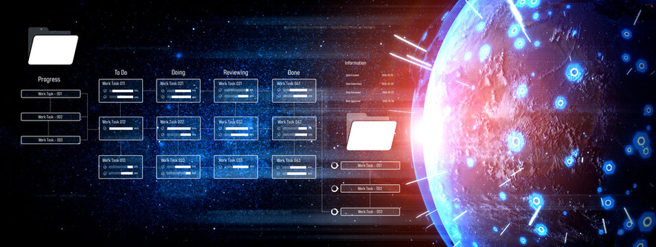 Project management system showing workflow stages, task progress, and review status. Task progress tracks completion, task progress improves workflow, and task progress ensures visibility. Vouch