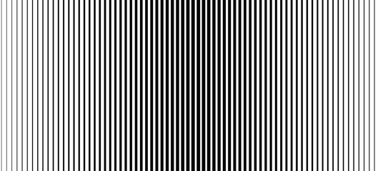 Obraz premium Thin line halftone gradient texture. Fading vertical stripe gradation background. Repeating wide pattern backdrop. Black parallel lines wallpaper for overlay, print, cover, banner, poster. Vector