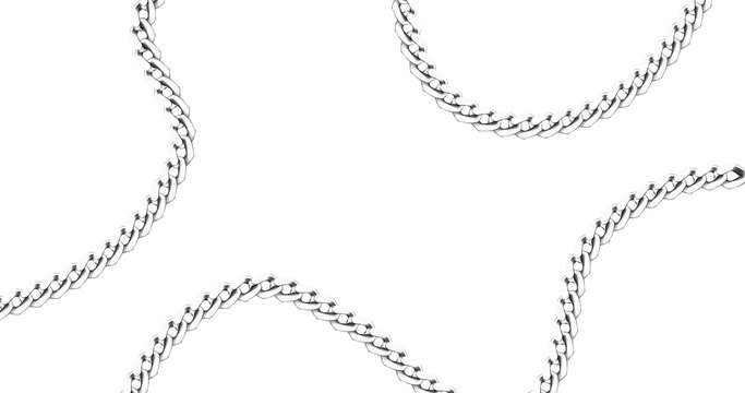 Multiple wavy silver chains