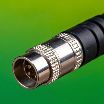 Close-up of a BNC cable connector.