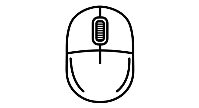 Modern computer mouse outline icon. Digital pointing input device symbol for technology, web design, and user interface concepts.