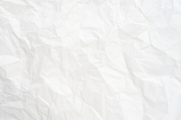 Fototapeta premium Top view and full frame of wrinkled or crumpled white paper texture used as crumpled white paper background texture in decorative art work