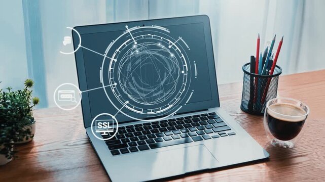 Data privacy and cyber security icons show encryption, data privacy safeguards, and cyber security defense. Data privacy ensures cyber security protection and access control. Gist