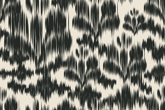 Ikat seamless pattern abstract tribal textile repeat background for fabric wallpaper fashion print ethnic decorative geometric ornament modern design