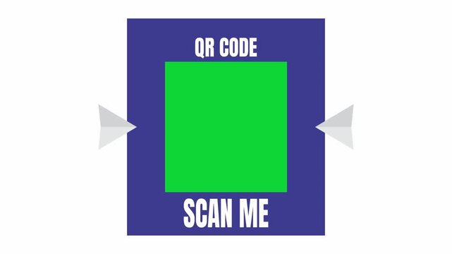 QR code scan template animation. Scan me barcode placement