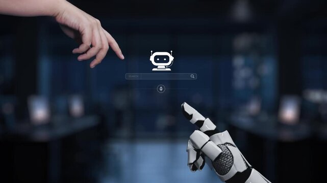 An engaging visual depicting the connection between humans and chatbots, highlighting the role of technology in enhancing digital communication and customer support. Synapse