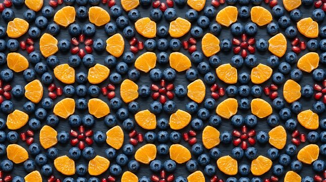 Vibrant yellow and red polka dot pattern on dark purple background, seamless texture red polka dots
