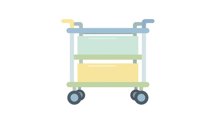 Utility cart with two shelves and wheels for various uses. © Nabih