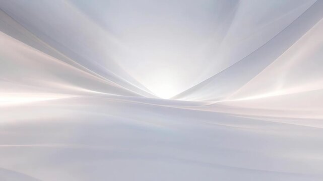 Abstract white flowing waves in smooth minimal style on bright backdrop, concept of purity and calmness and serenity