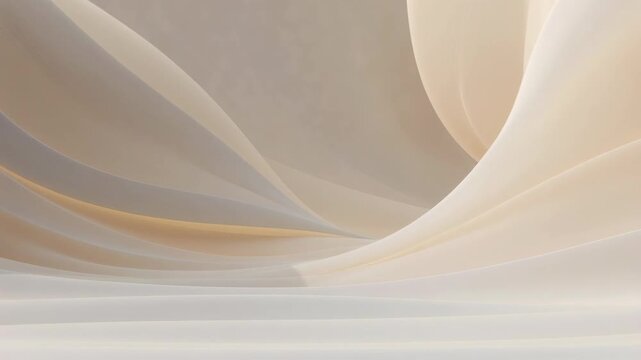 Abstract soft flowing beige and gray curves in smooth style on light background, concept of calmness and minimal elegance