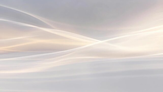Soft flowing light shapes in abstract style over a pale smooth background, expressing calm, clarity and serenity