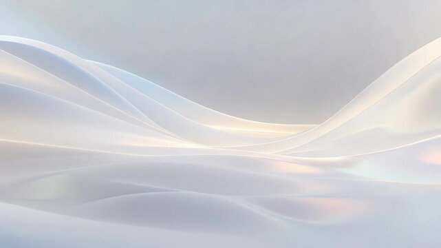 Abstract smooth white waves in soft style on light background as concept of calm minimal motion and serene abstract ambience