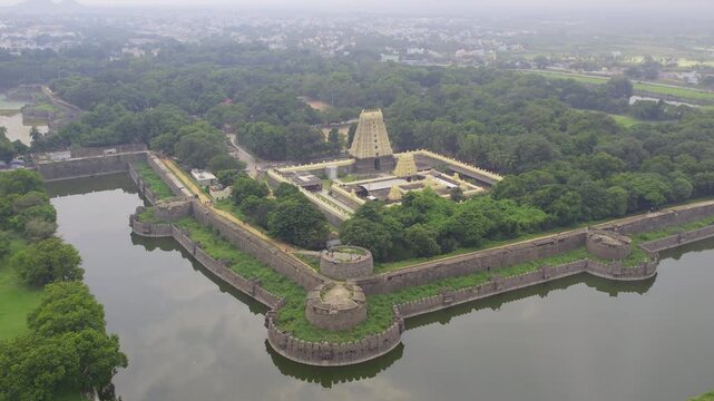 Vellore Fort and Jalakandeswarar temple drone aerial