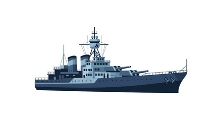 Naklejka premium Vintage Warship Illustration