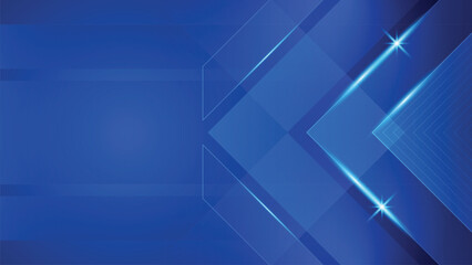 Abstract blue arrow glowing with lighting and line grid on blue background technology for business, corporate, banner. © Trivic