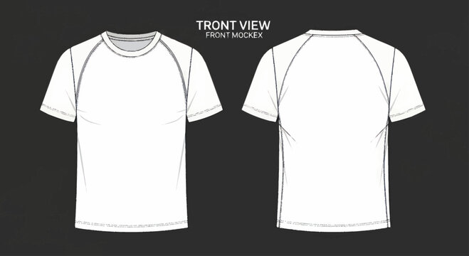 White T-Shirt Front and Back View Mockup Template.