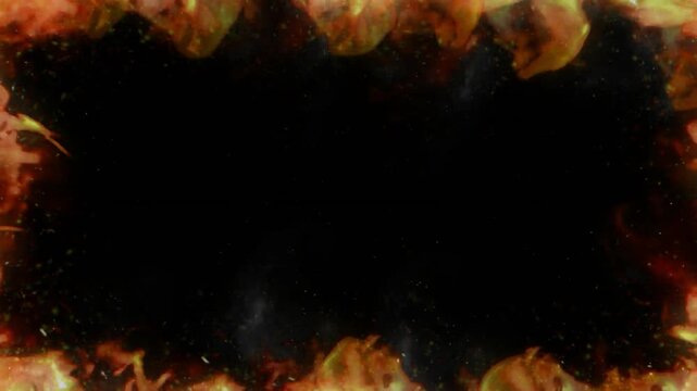 Black 000000 Hex Code Border Frame Fire Flame Sparks Ashes Shimmer Backgrounds seamless loop animation promo video marketing advertising commercial business branding corporate motion graphics ads