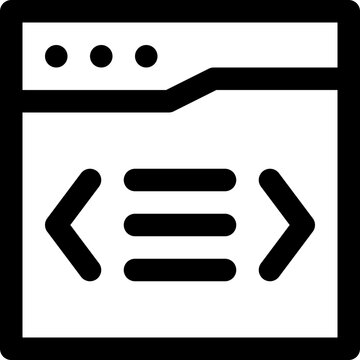 Code Interface Vector Icon, Isolated Lineal Editable Stroke Icon