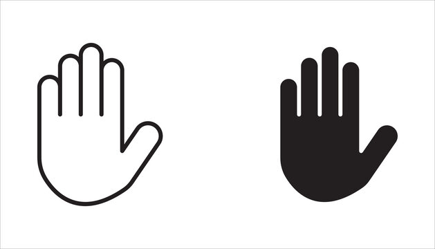 simple hand icon set. transparent