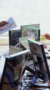 Vertical video: Monitor HUD ENG RATE rising to 12% on handoff as team passing doc marketing review