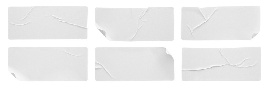 blank white  paper sticker label isolated with clipping path on white background