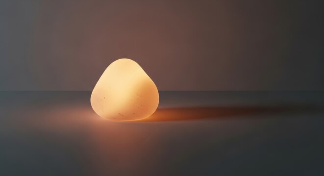 Three white chicken eggs with smooth oval shells sit inside an abstract glass vase on the table as healthy food objects for breakfast