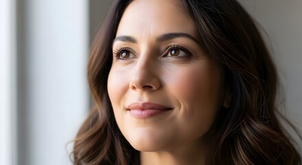 Fototapeta premium Close-up portrait of a smiling woman.