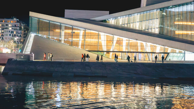 Oslo Cityscape at night, downtown, and waterfront scenes, Oslo Norway, April 2026