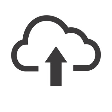 クラウドにアップロードするアイコン（黒）