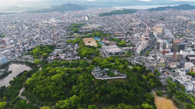 「和歌山城 空撮」和歌山市 Aerial View of Wakayama　Castle,Wakayama City, Japan