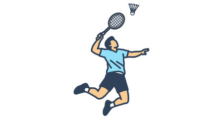 Man in mid-air playing badminton © RGN